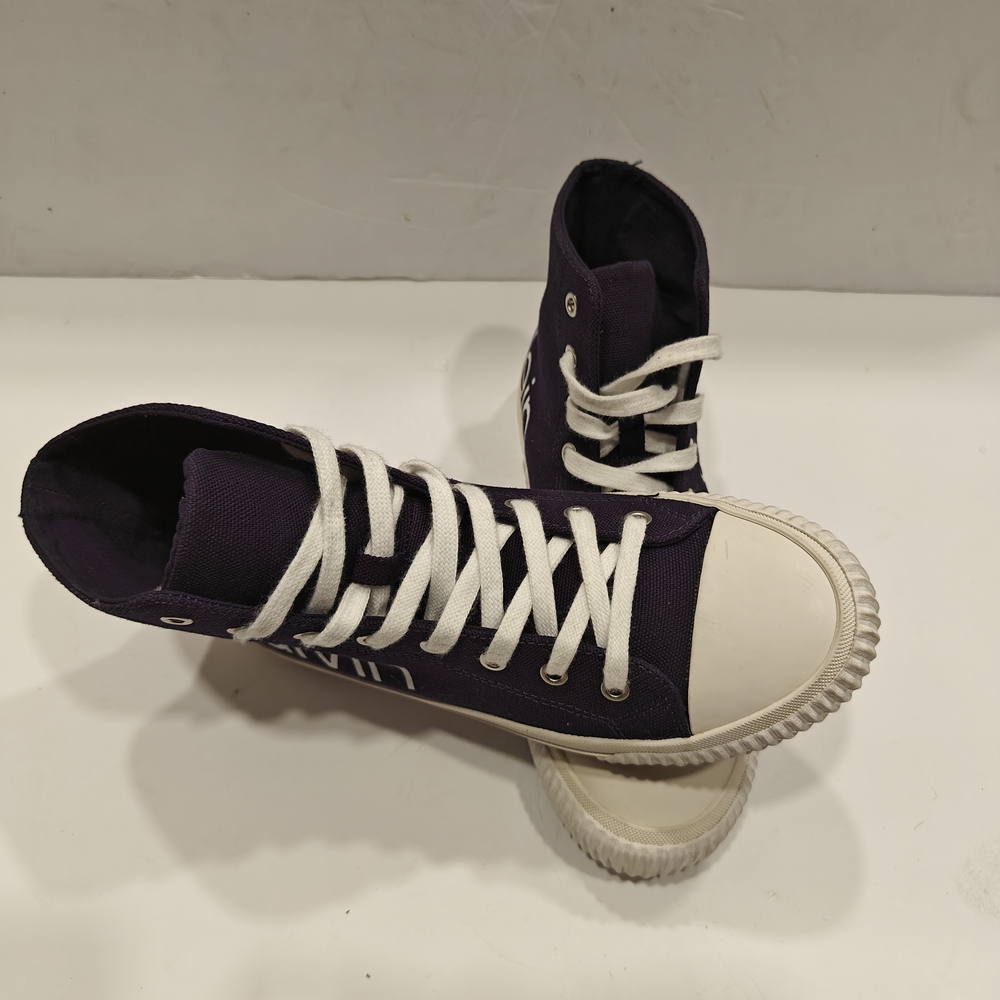 Black High-Top  Calvin Klein Jeans Sneakers with White Laces.